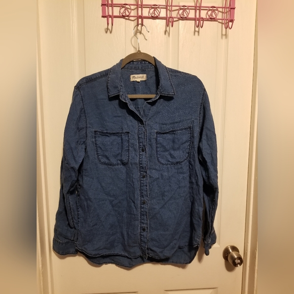 Madewell Tops - Madewell Long Sleeve shrit Blue Women's Size M